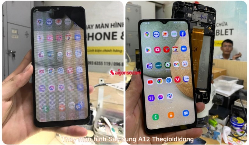 Thay màn hình Samsung A12 chính hãng Thegioididong